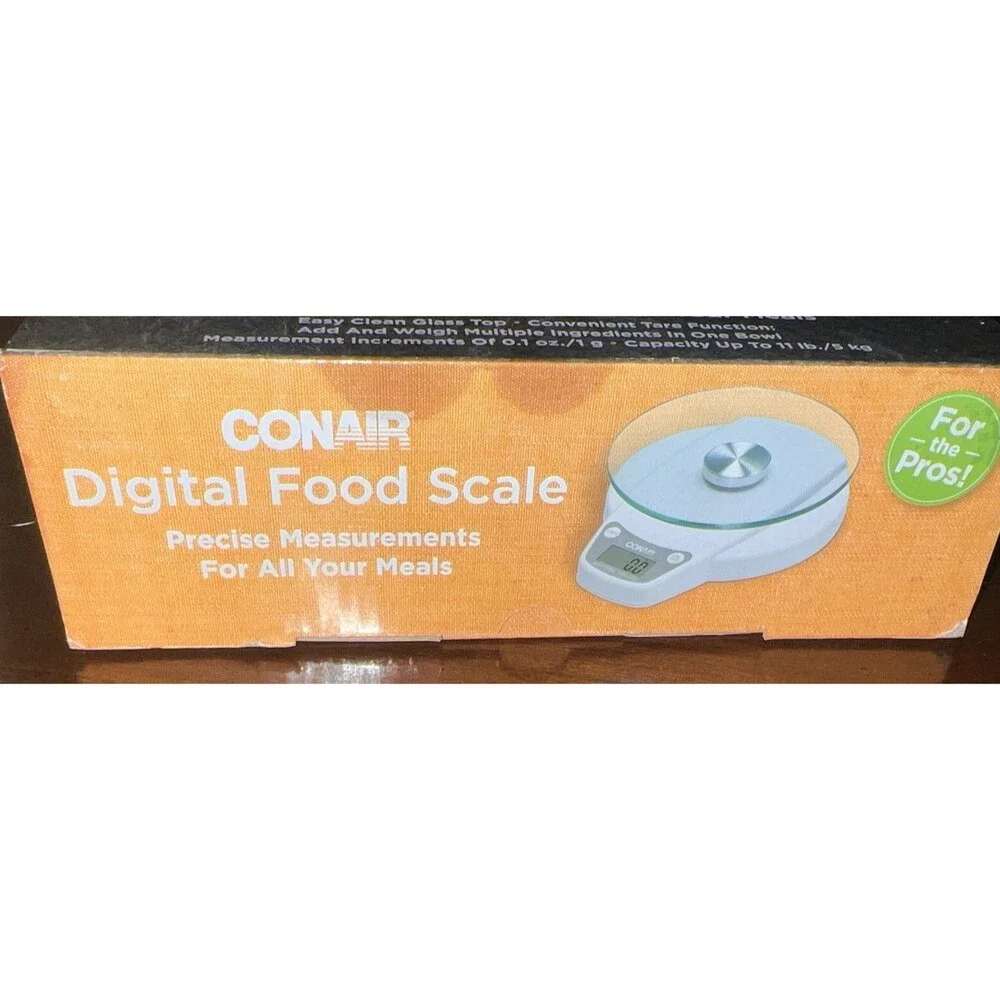 CONAIR Professional DIGITAL FOOD SCALE Glass Top 11 Ib Capacity  NEW IN BOX